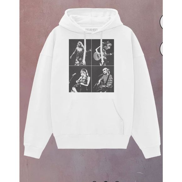 Taylor Swift Tops - NWT TAYLOR SWIFT THE ERAS TOUR COLLAGE WHITE HOODIE size Large